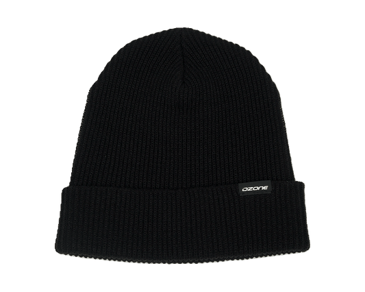 Beanie Hat Black Ozone logo